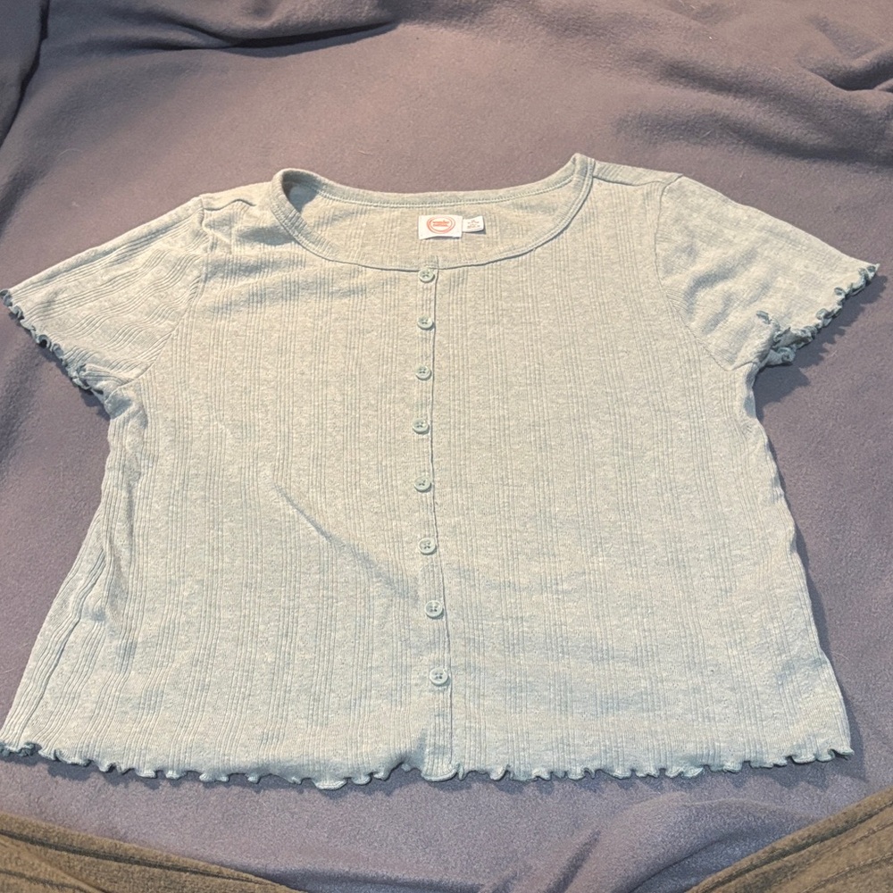 Wonder Nation Light Gray Button Down Shirt